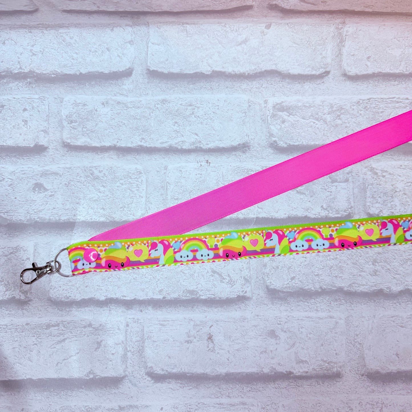 SALE Bright Rainbow Unicorn Print Personalised Lanyard