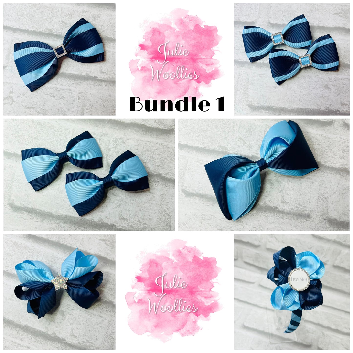 Handmade Bow Bundle 1 School Bows - Personalised