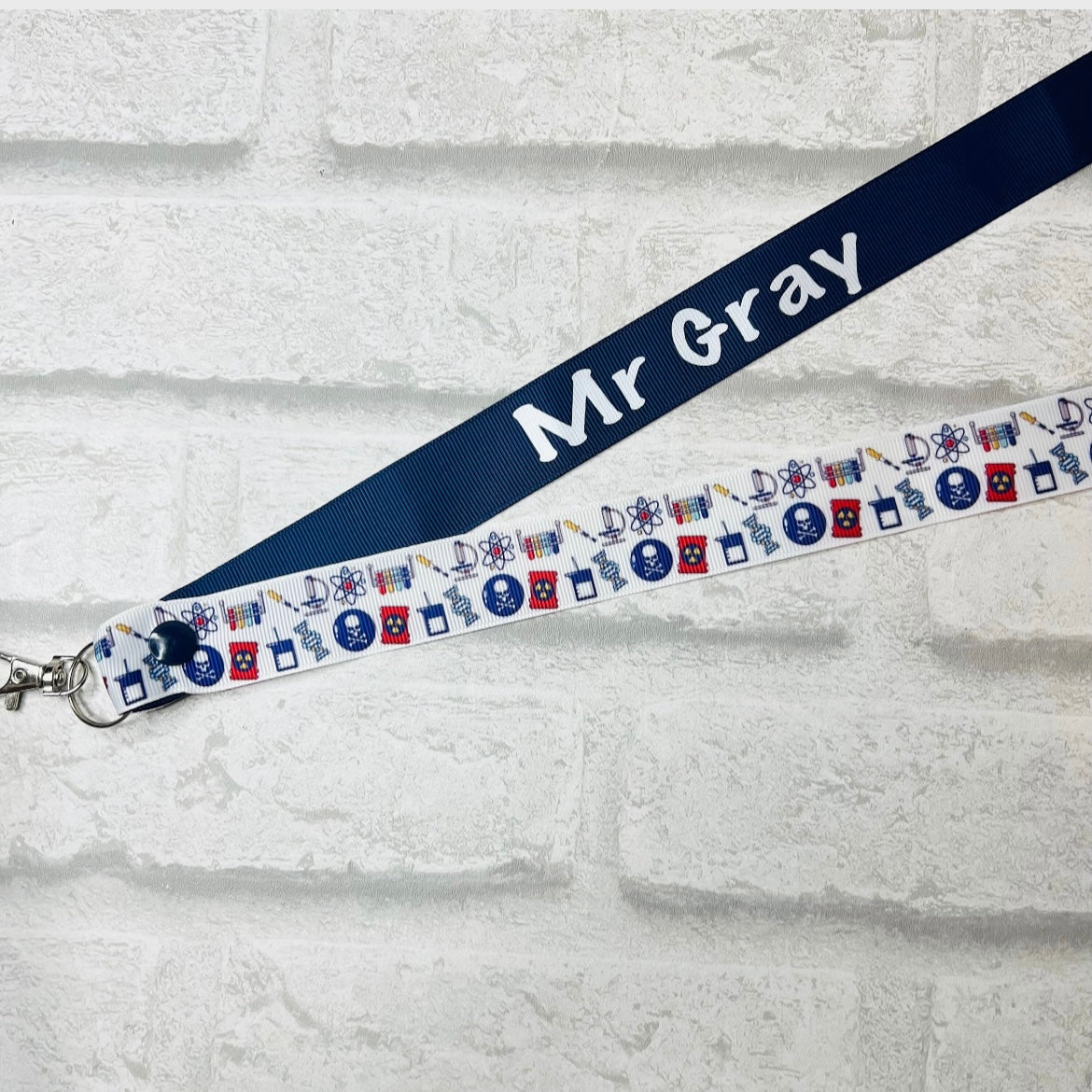 Science Print Personalised Lanyard