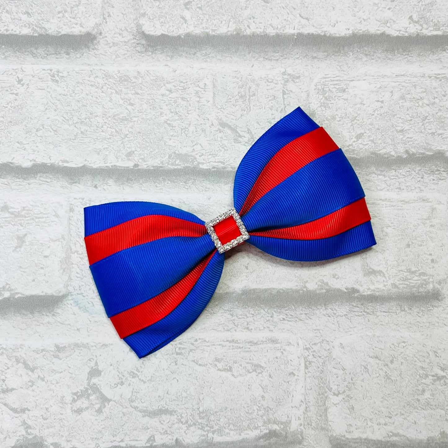 Handmade Large Stripe Tux School Bow