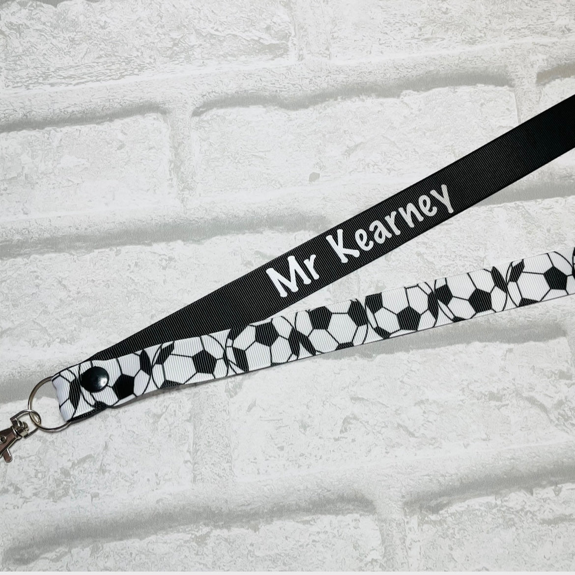 Football Print Personalised Lanyard