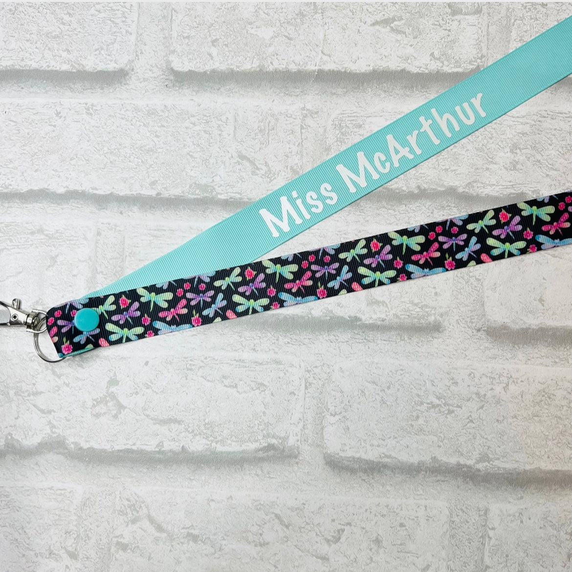 Dragonfly Print Personalised Lanyard