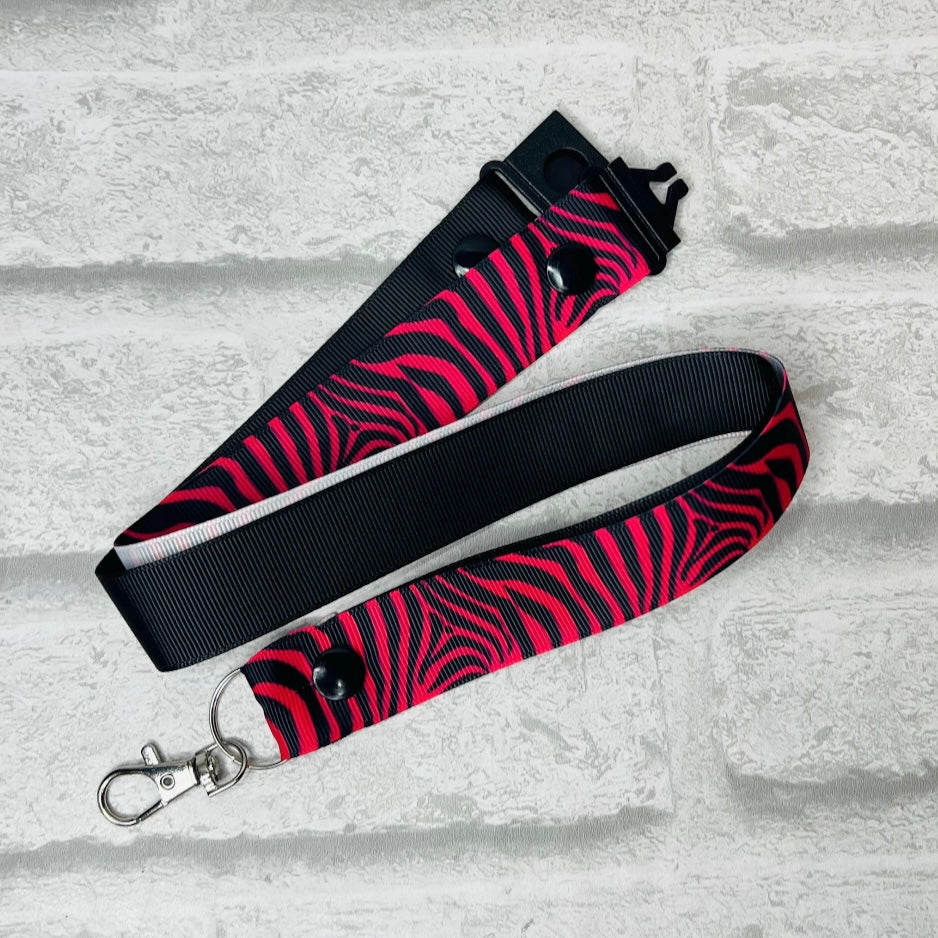 Pink Zebra Print Personalised Lanyard