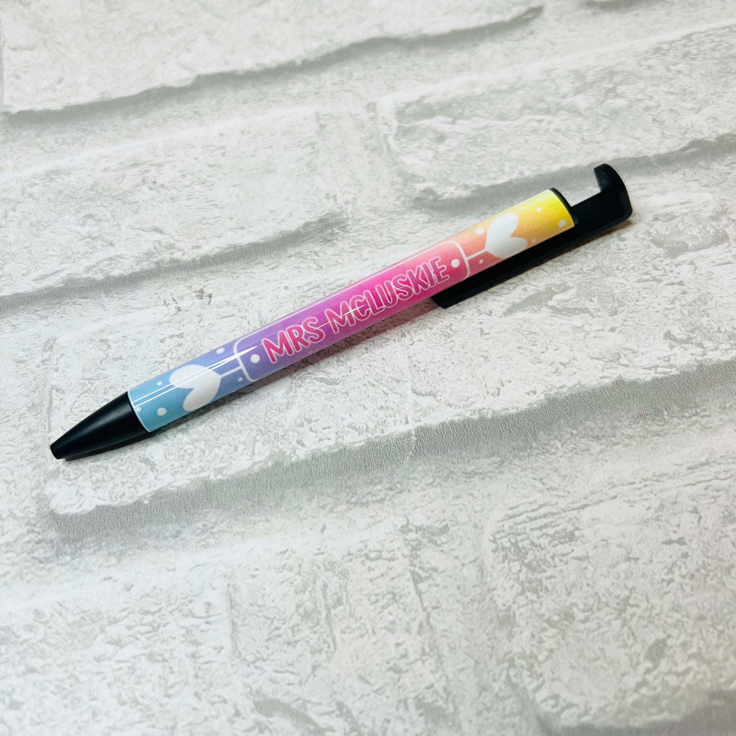 Personalised Pastel Rainbow Heart Pen
