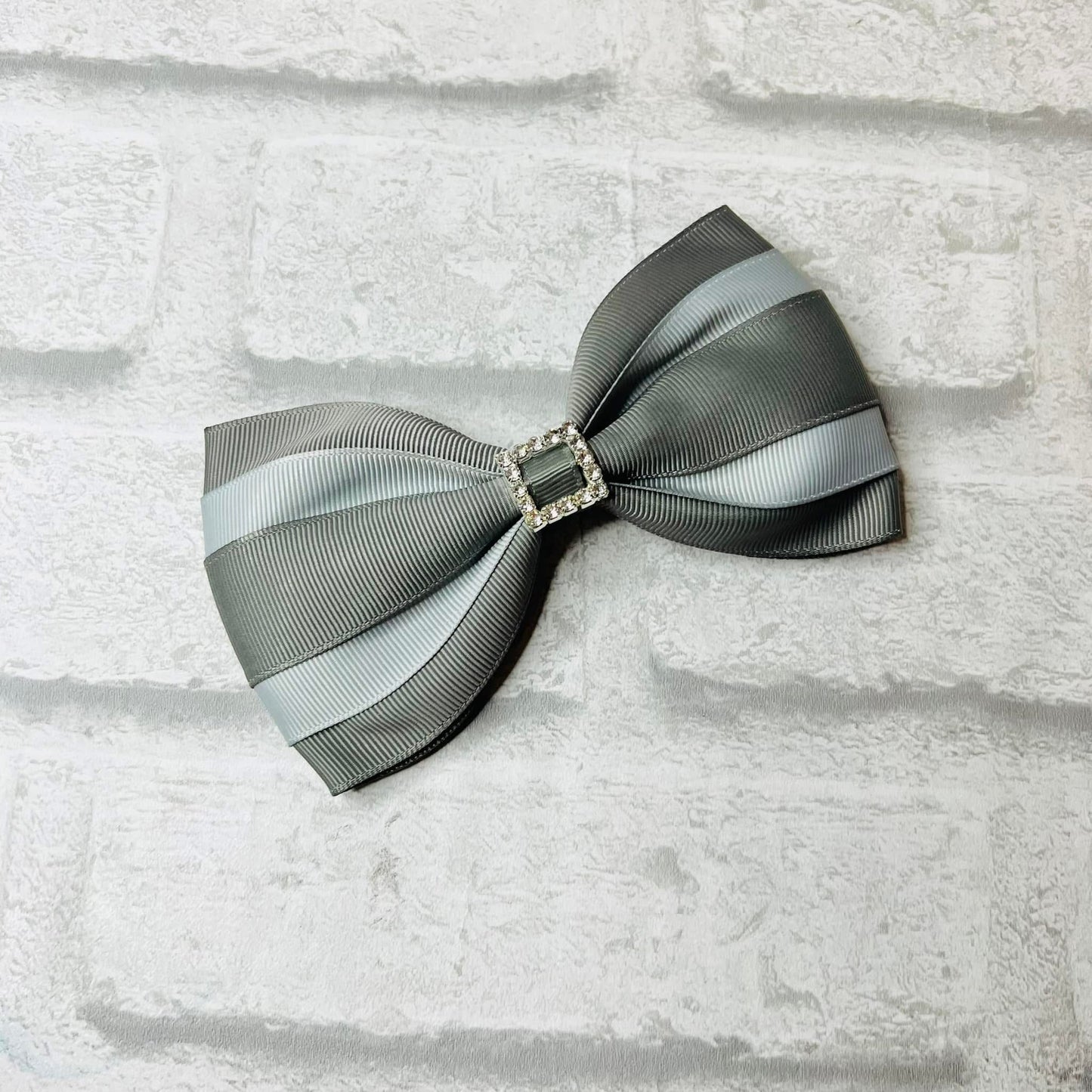 Handmade Large Stripe Tux School Bow