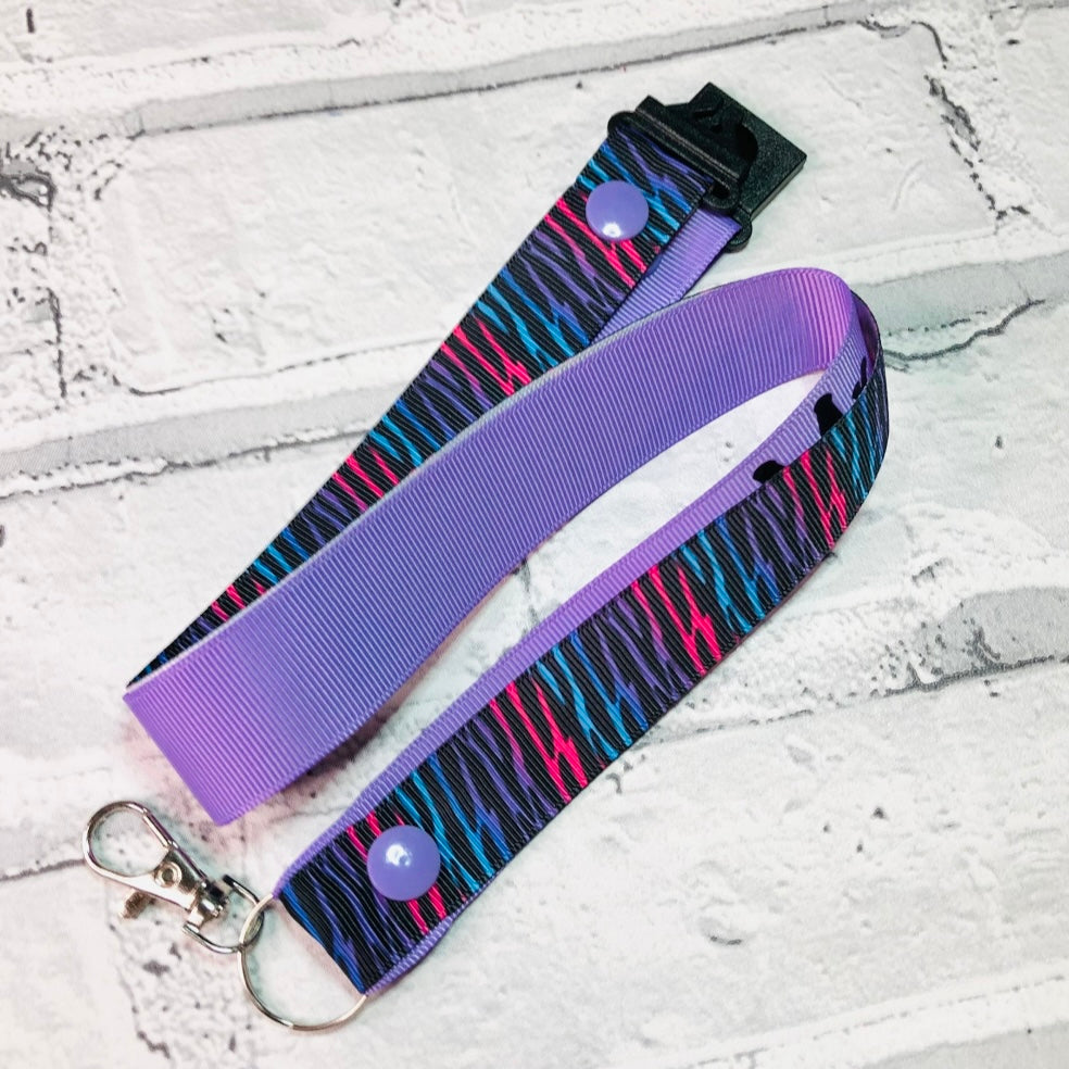 Colourful Zebra Print Personalised Lanyard
