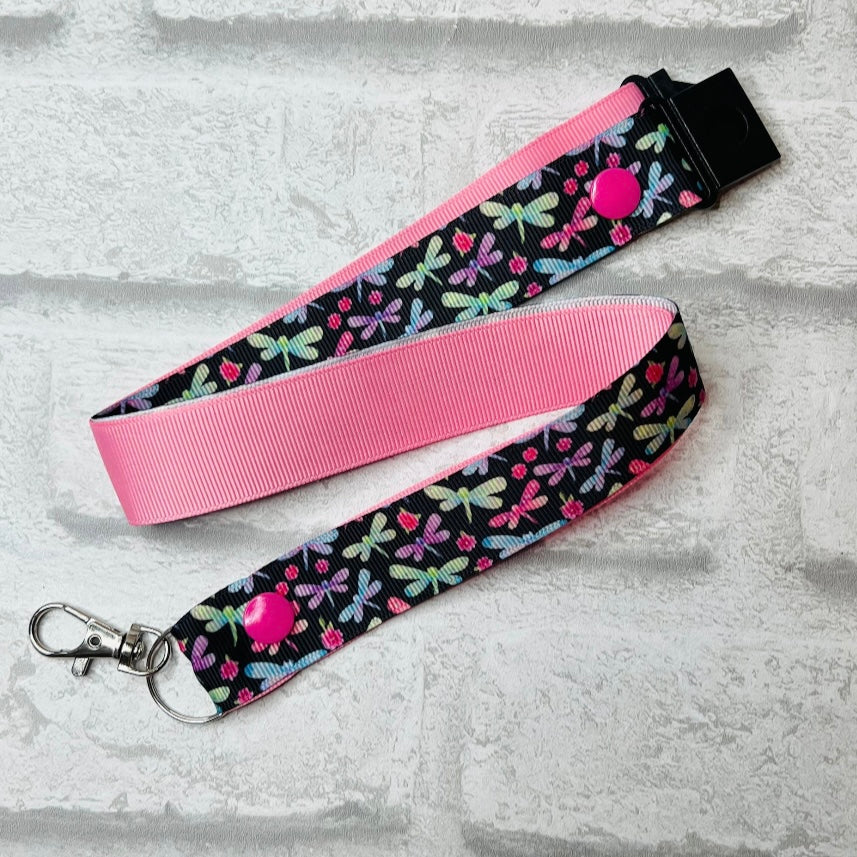 Dragonfly Print Personalised Lanyard
