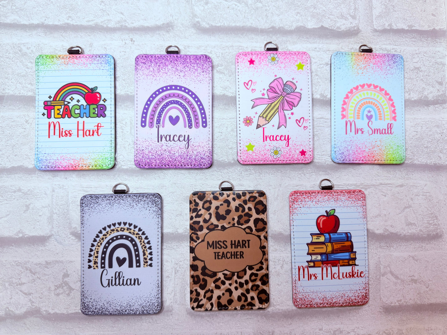 Pink Bow Pencil ID Card Holder Personalised