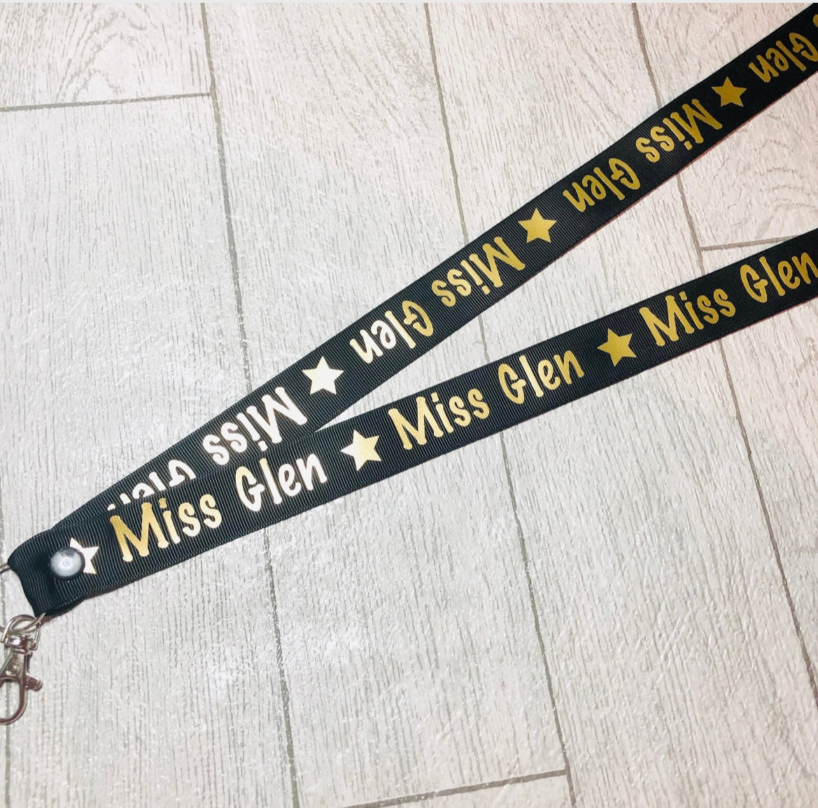 Name Repeat With Stars Print Personalised Lanyard