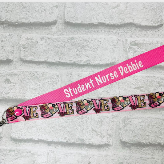 Love Country Print Personalised Lanyard