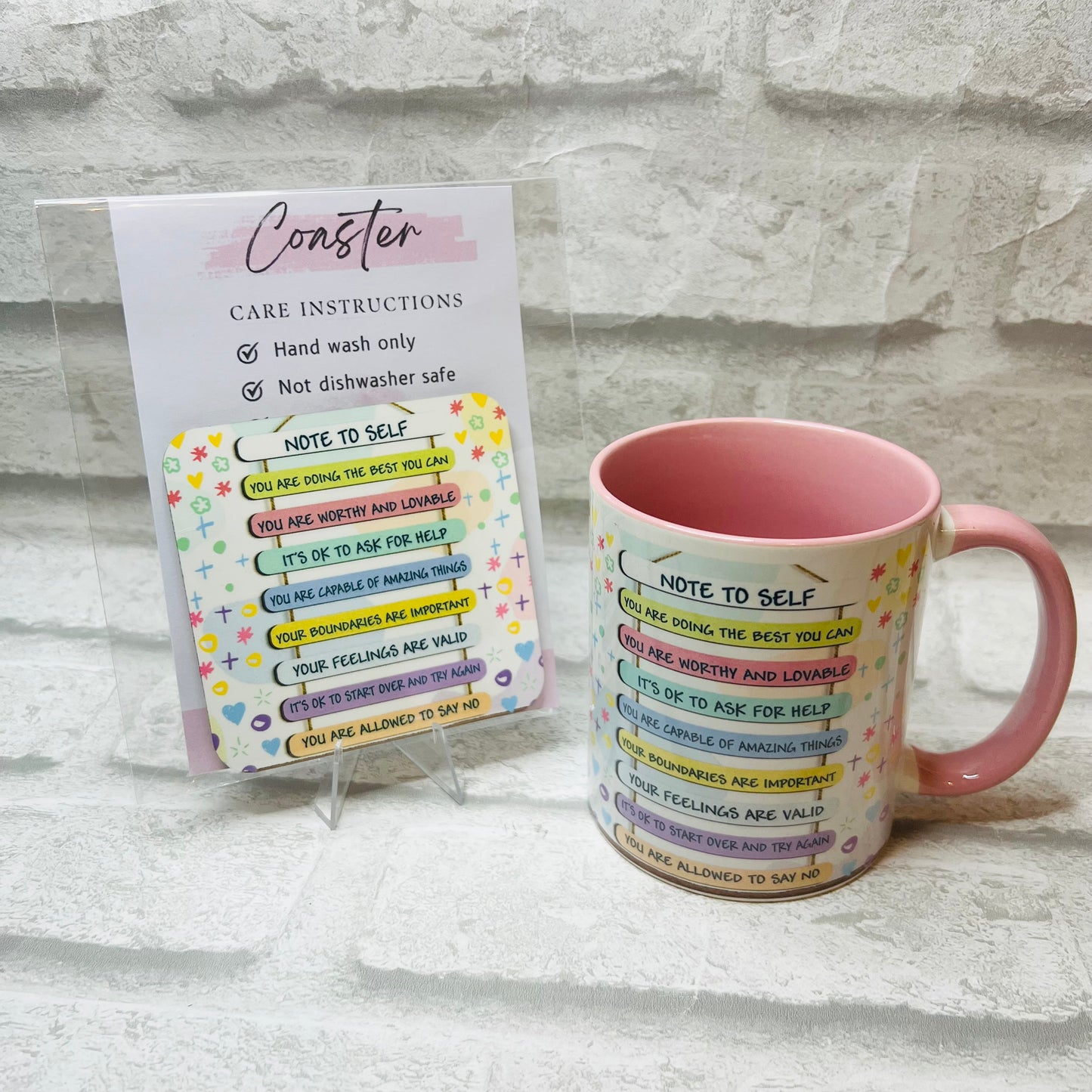 Note To Self Mug or Mug & Coaster Set
