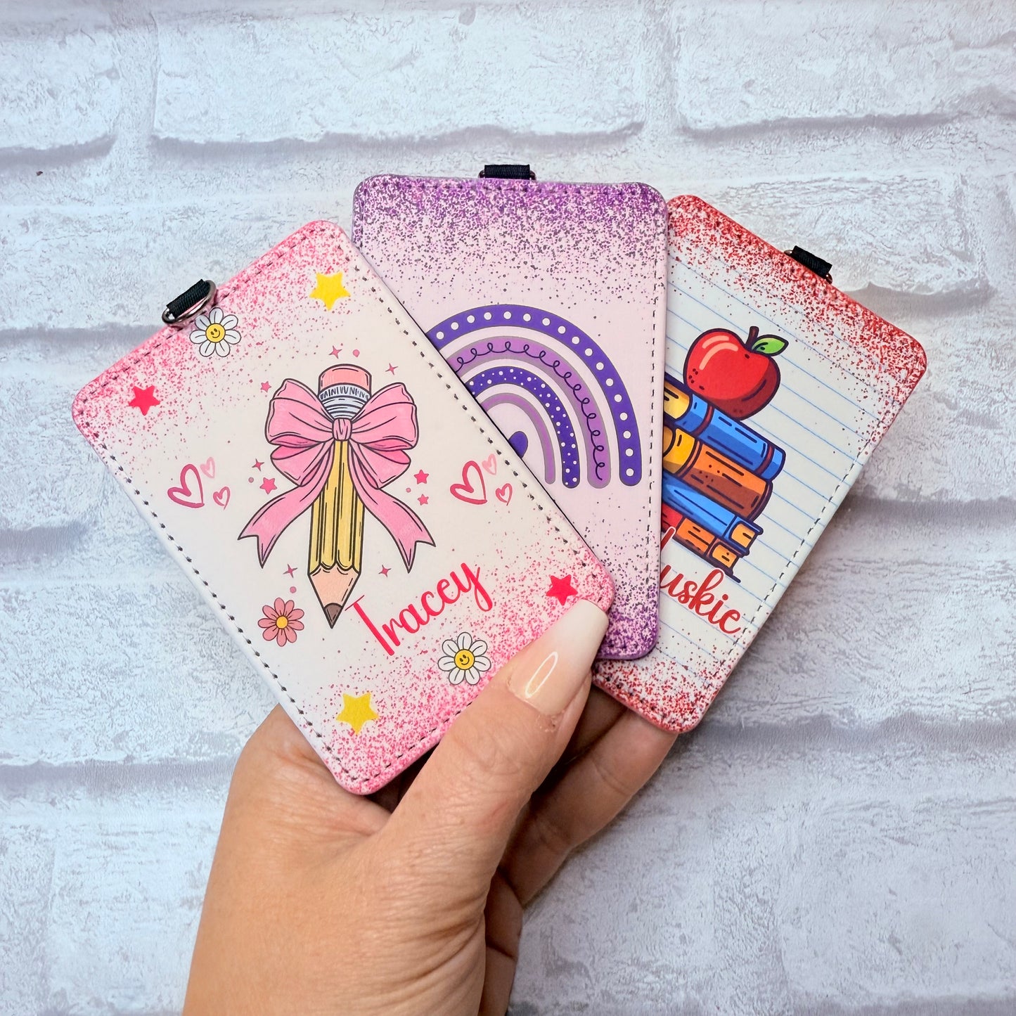 Purple Rainbow ID Card Holder Personalised