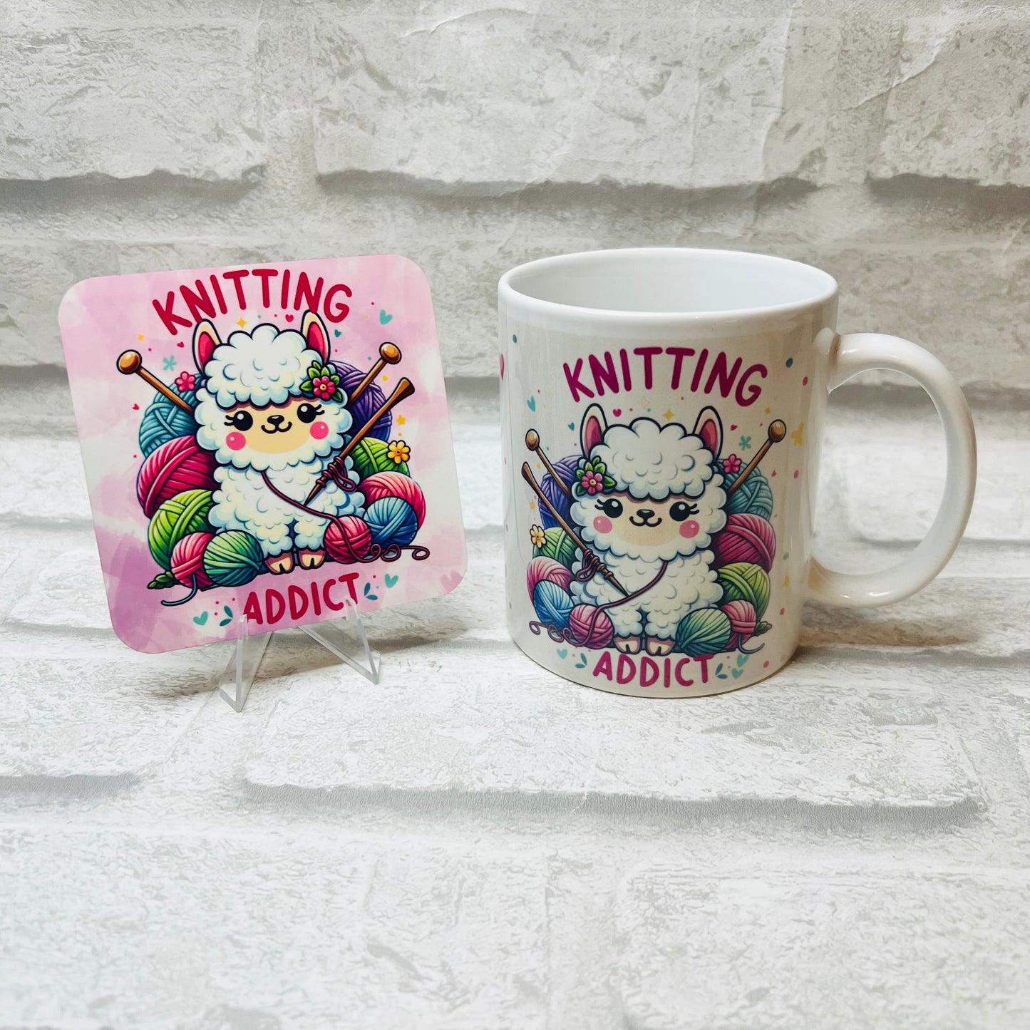 Knitting Addict Mug or Mug & Coaster Set