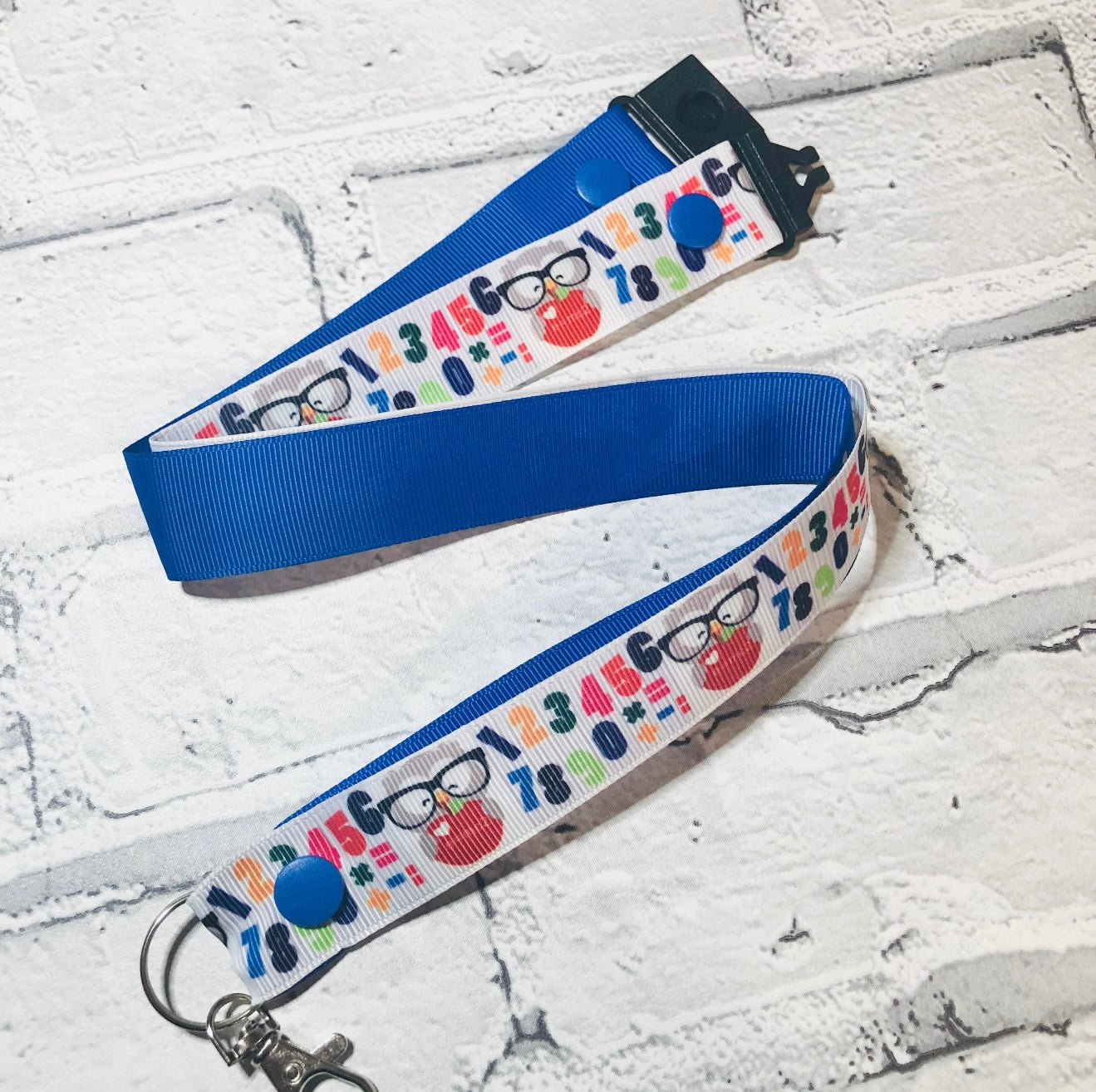 Teaching Owl Print Personalised Lanyard