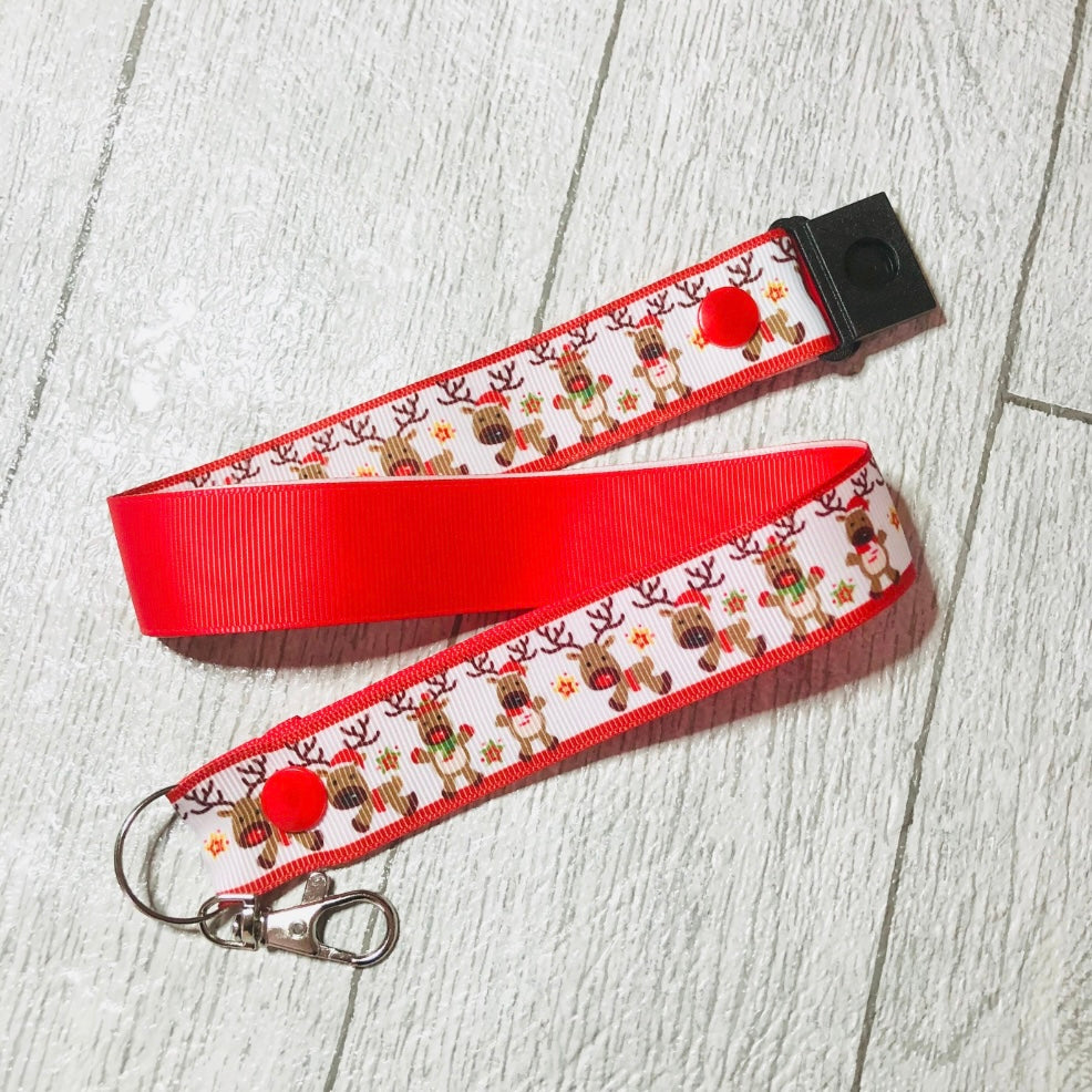 Christmas Reindeer Print Personalised Lanyard