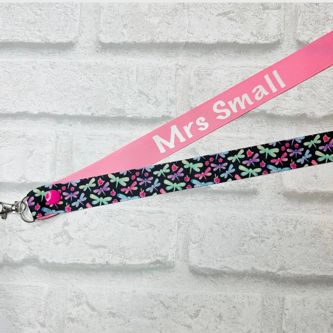 Dragonfly Print Personalised Lanyard