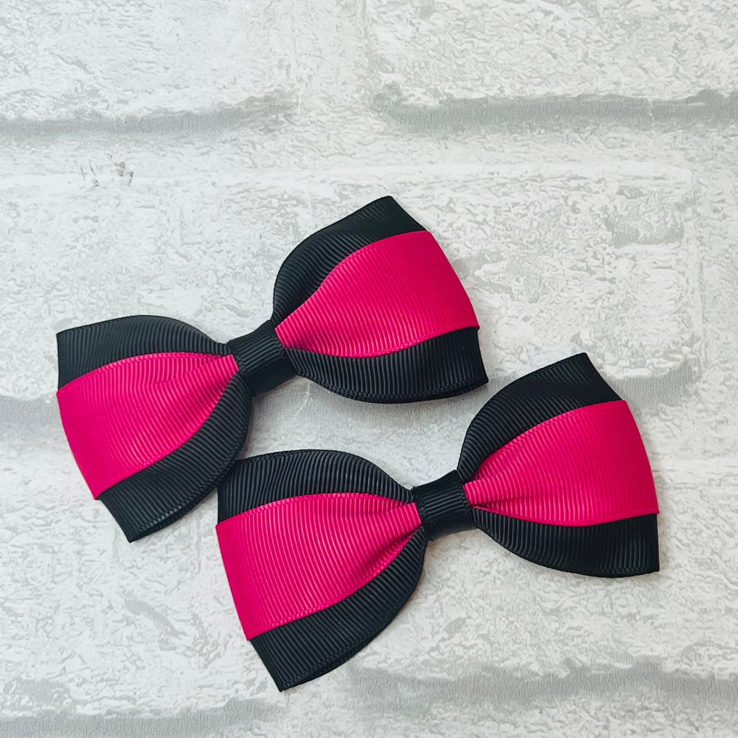 Handmade Pair Bonded Tux School Bows
