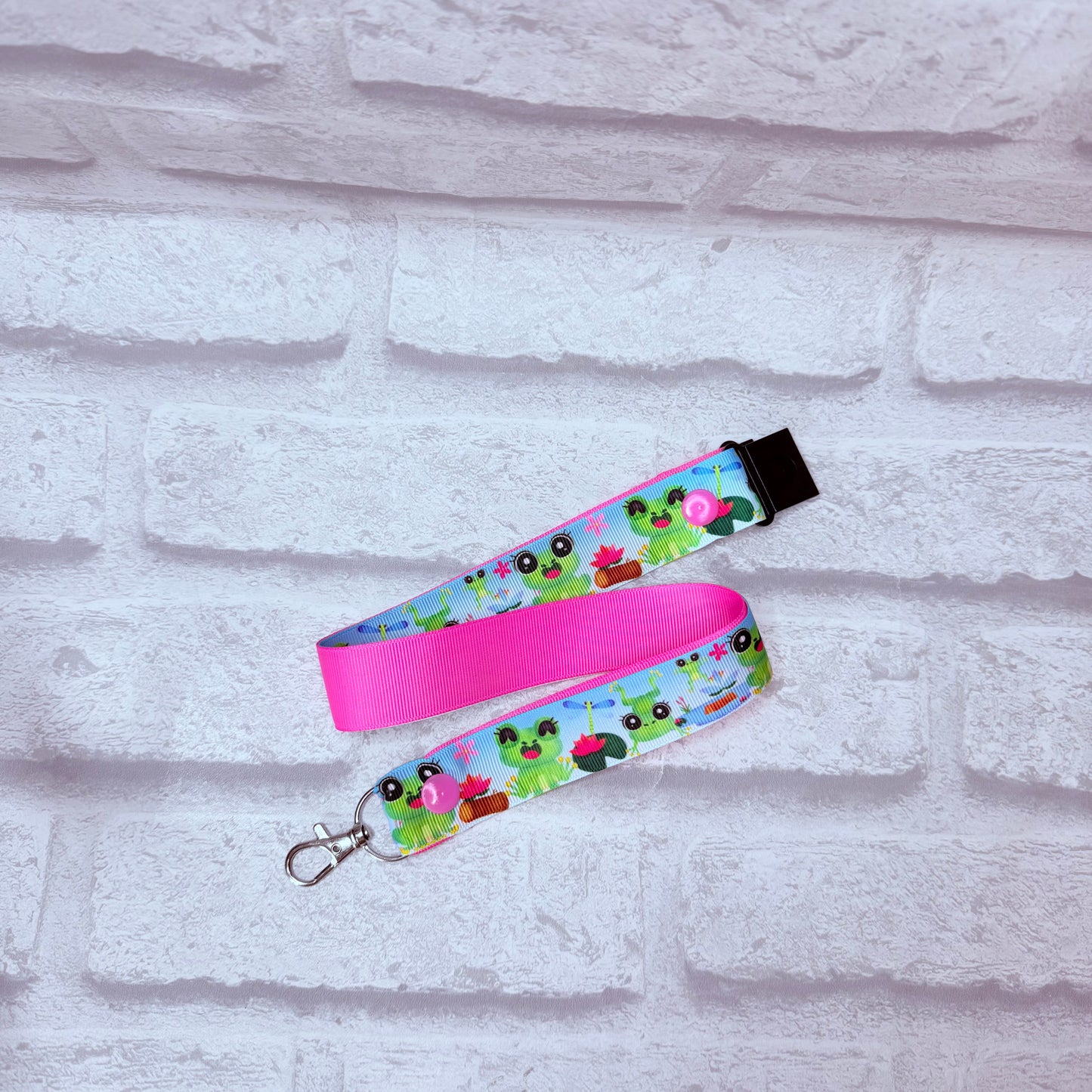 Frogs Print Personalised Lanyard