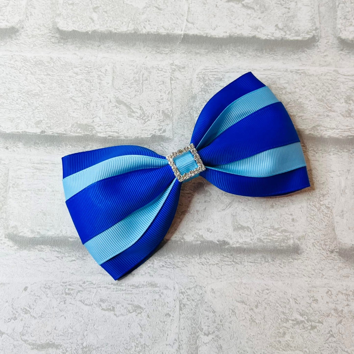 Handmade Large Stripe Tux School Bow