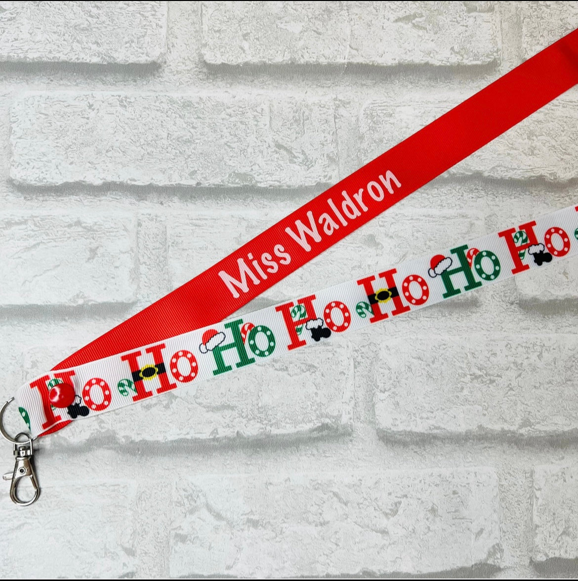 Christmas HoHoHo Print Personalised Lanyard
