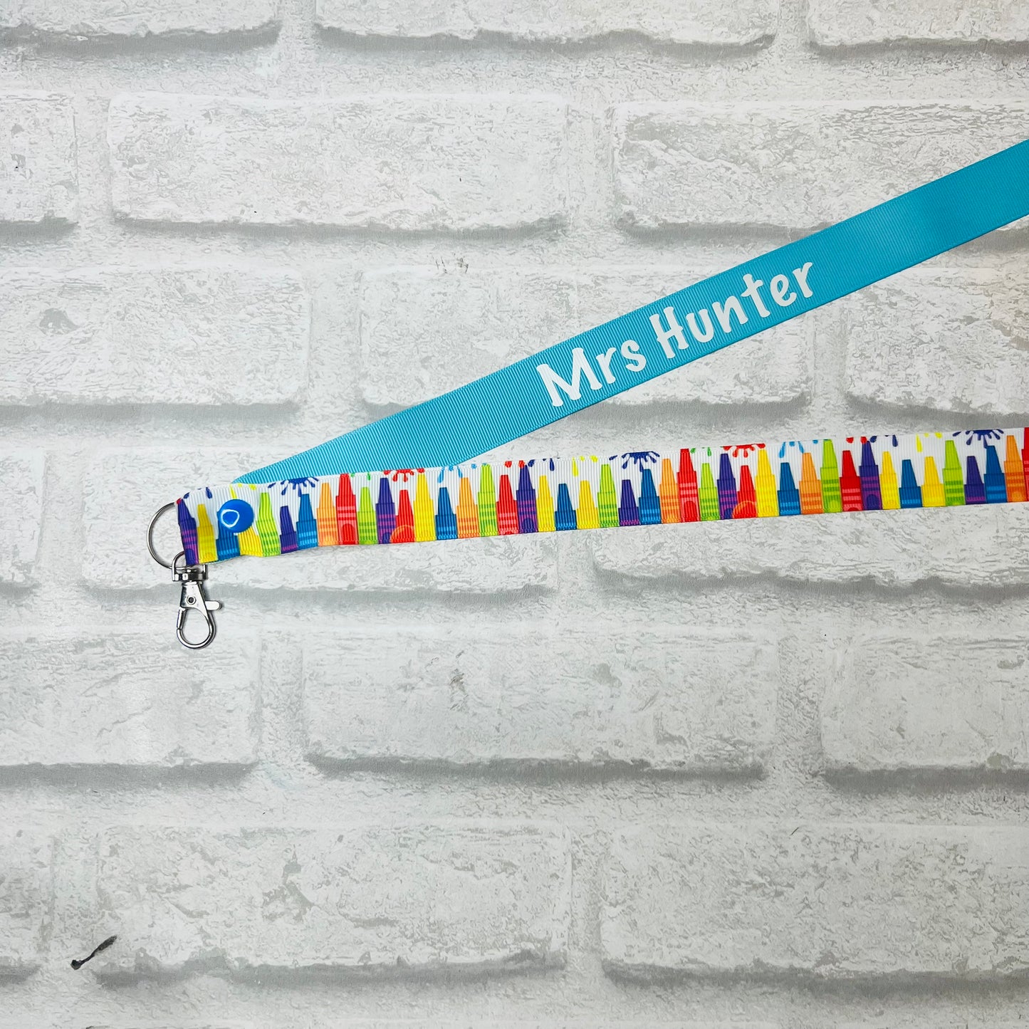 Splatter Crayon Print Personalised Lanyard