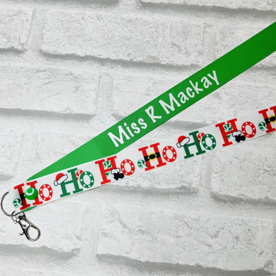 Christmas HoHoHo Print Personalised Lanyard