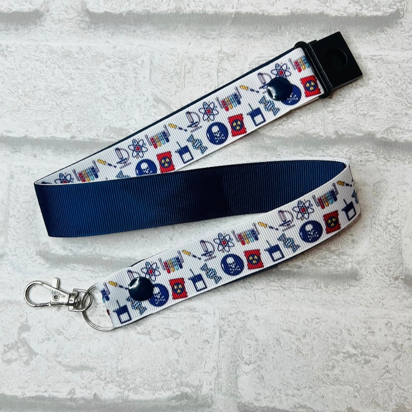 Science Print Personalised Lanyard