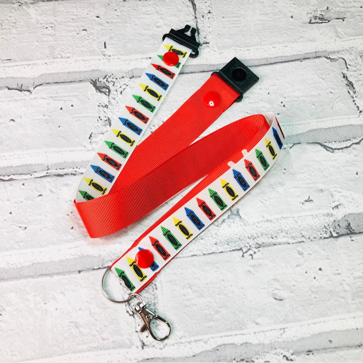 Rainbow Crayon Print Personalised Lanyard