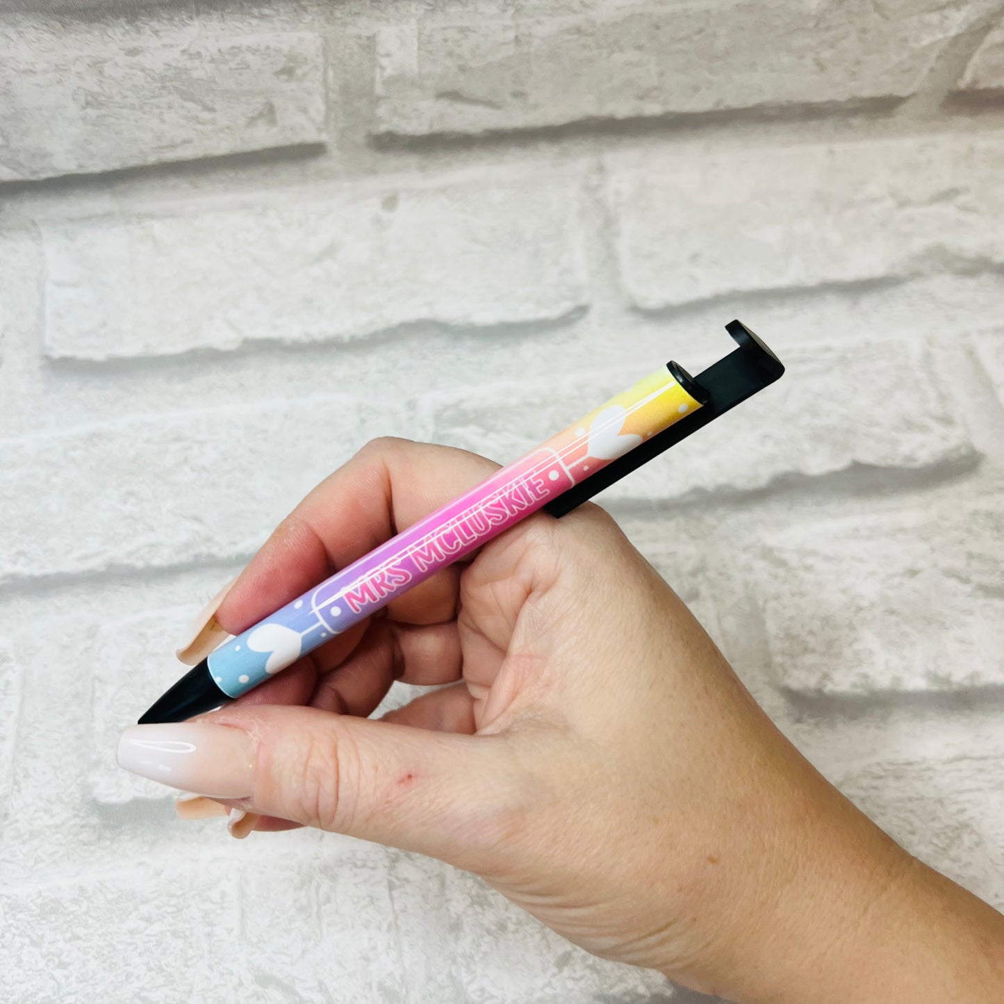 Personalised Pastel Rainbow Heart Pen