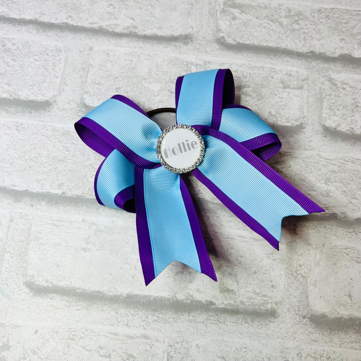Handmade Large 4 Loops Tails Down School Bow - Personalised