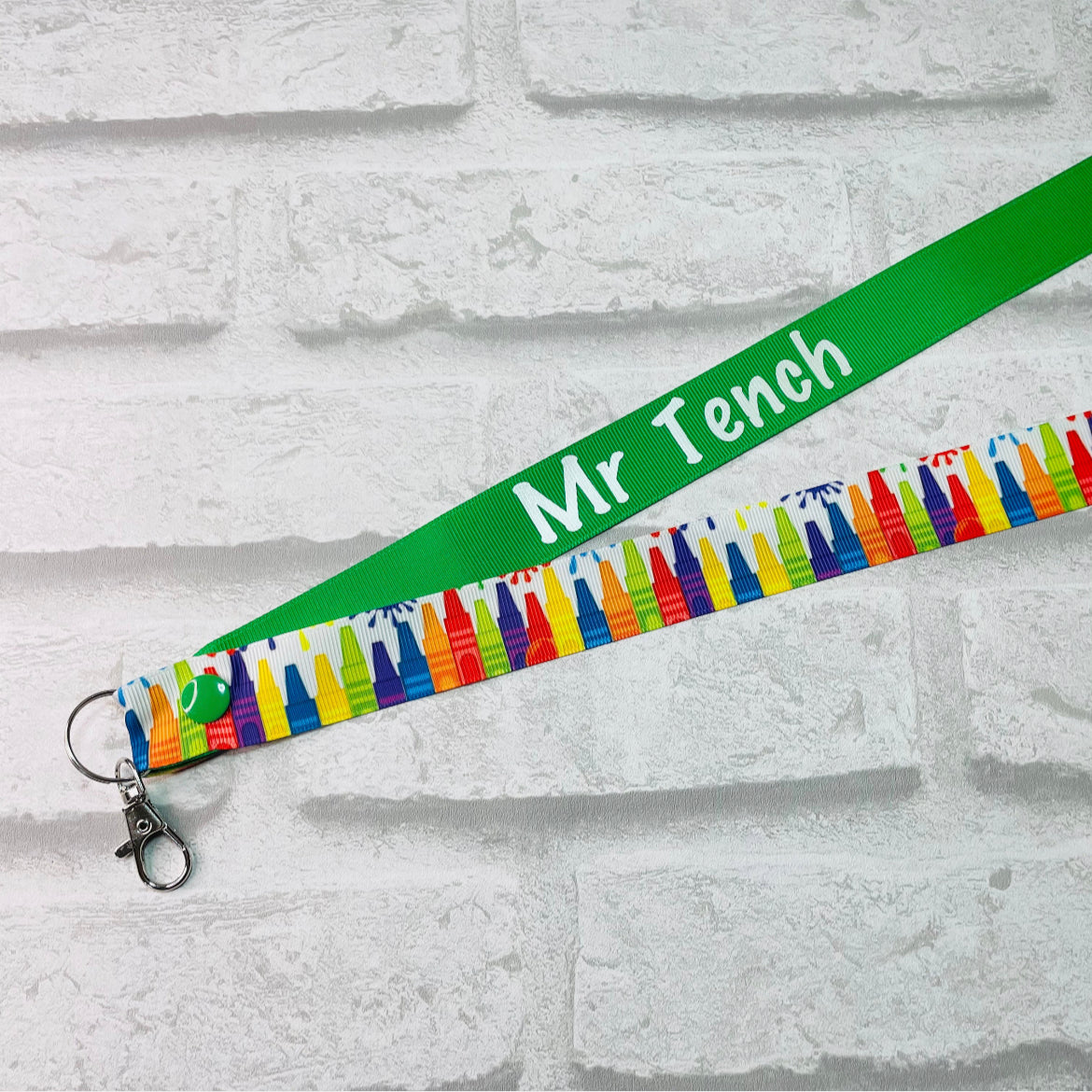 Splatter Crayon Print Personalised Lanyard