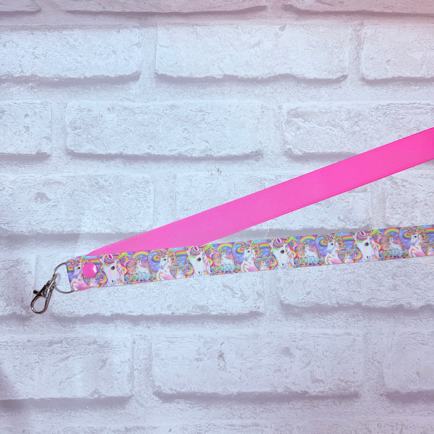 SALE Rainbow Unicorn Print Personalised Lanyard
