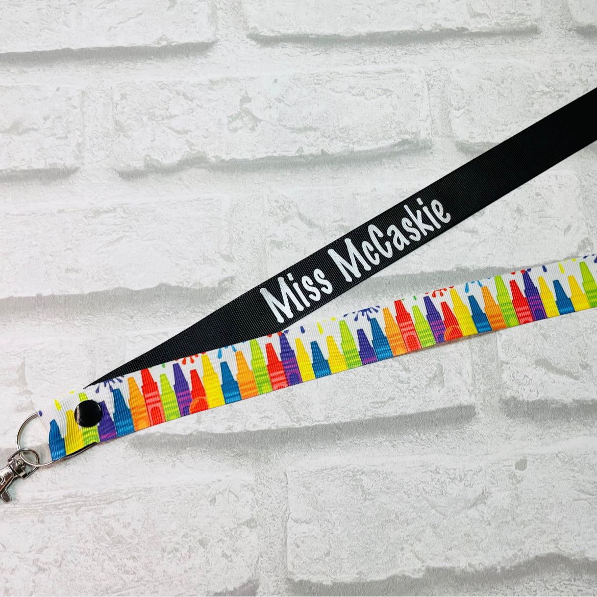 Splatter Crayon Print Personalised Lanyard