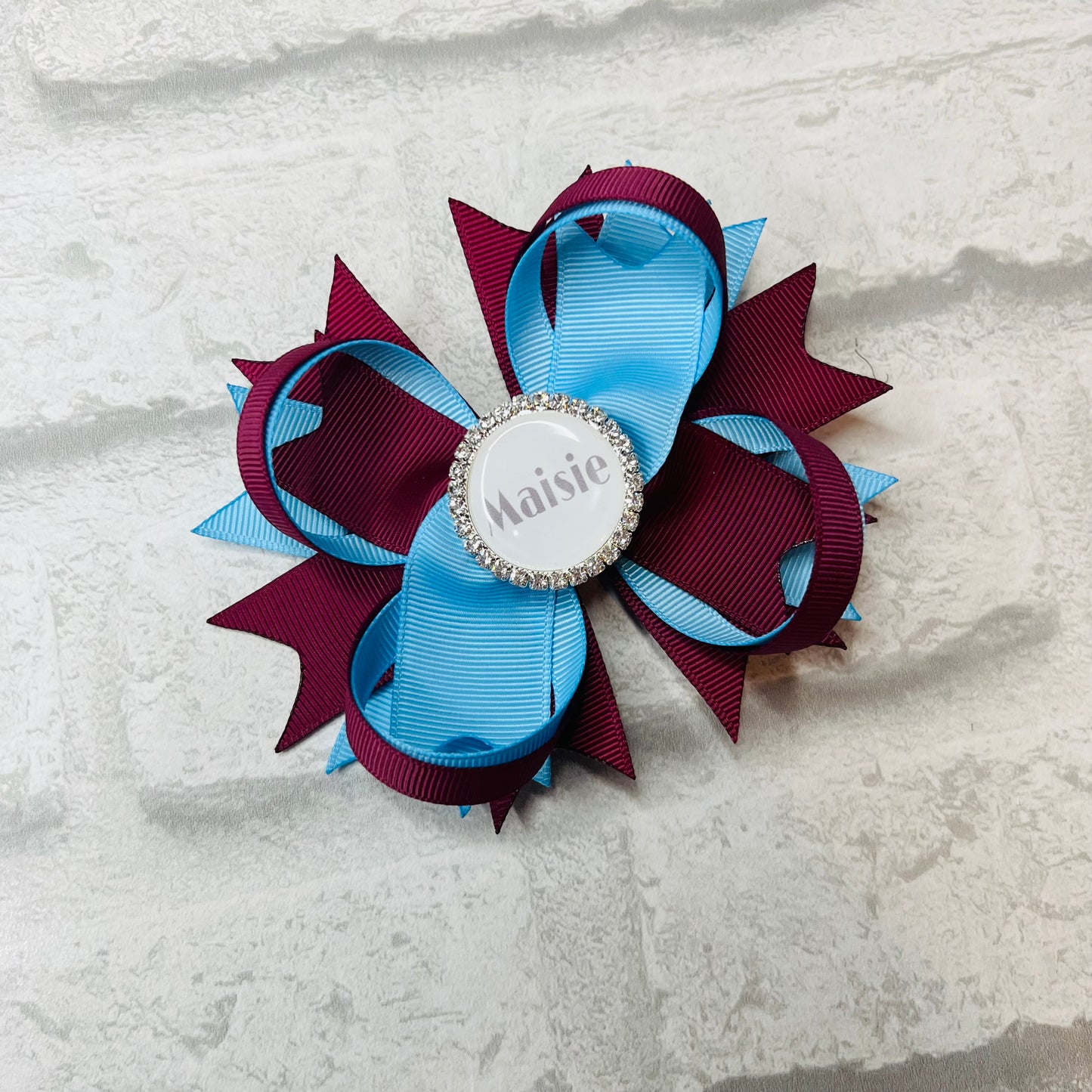 Handmade Large Stacked School Bow - Personalised