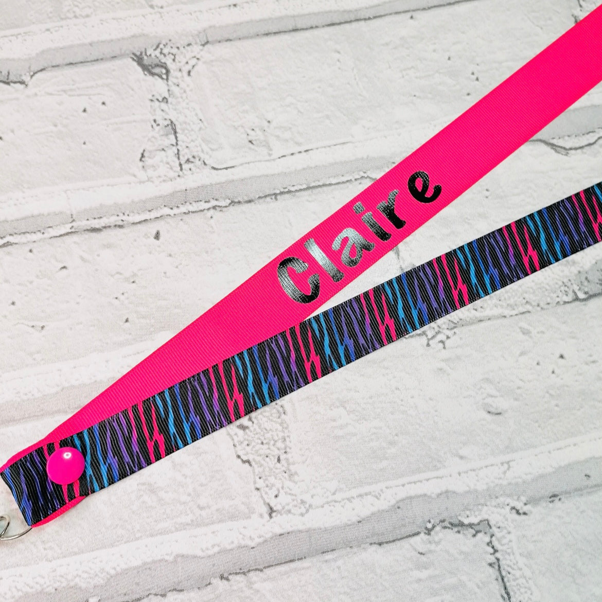 Colourful Zebra Print Personalised Lanyard