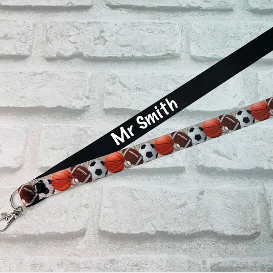 Multi Balls Print Personalised Lanyard