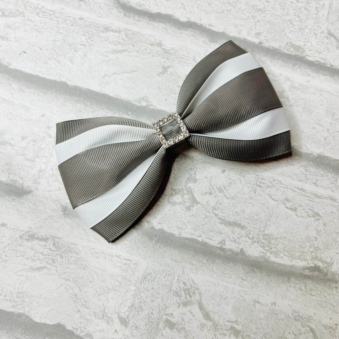Handmade Large Stripe Tux School Bow