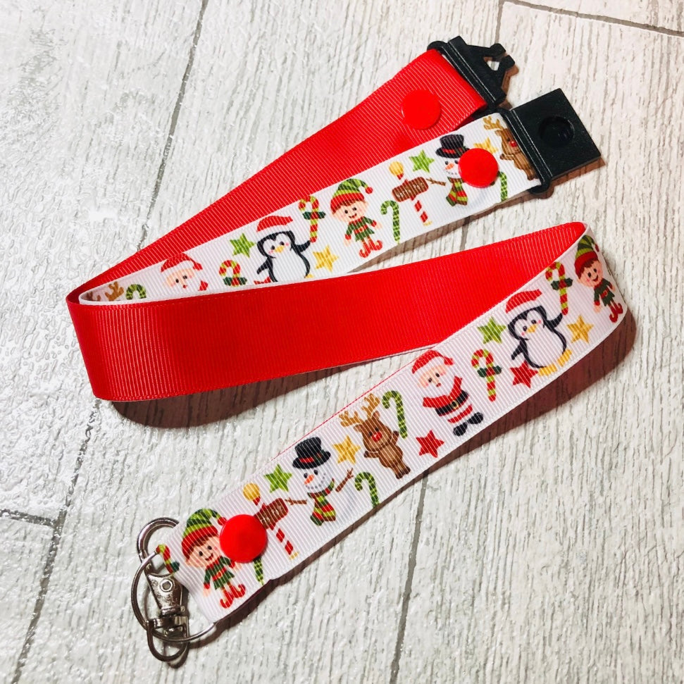 Christmas Friends Print Personalised Lanyard