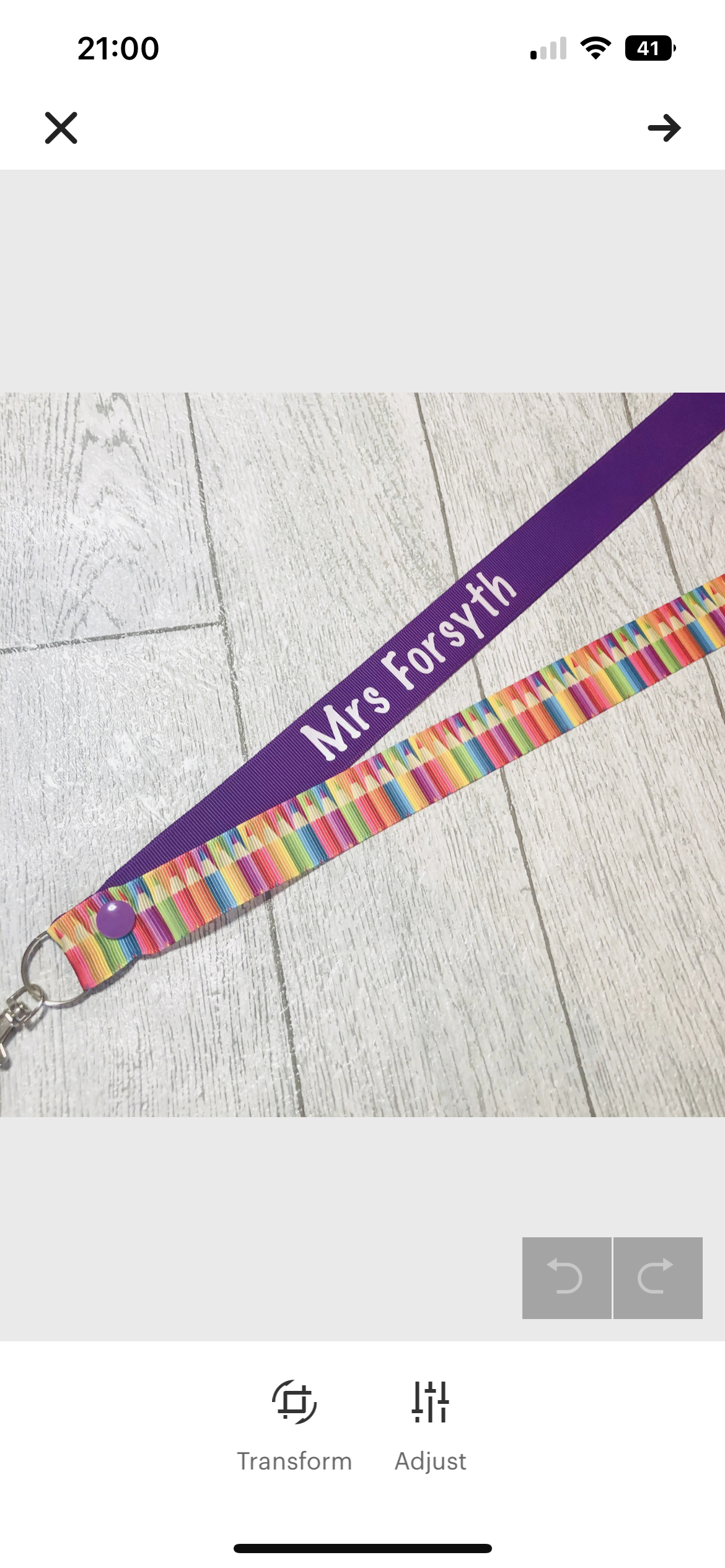 Rainbow Pencil Print Personalised Lanyard