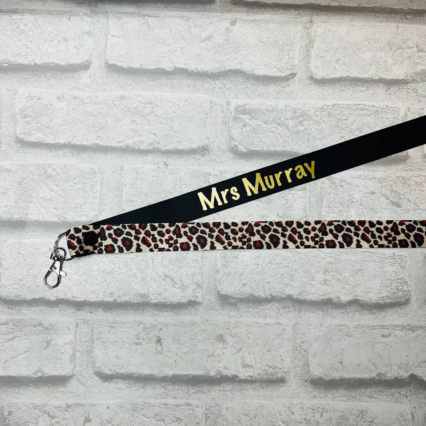 Leopard Print Personalised Lanyard