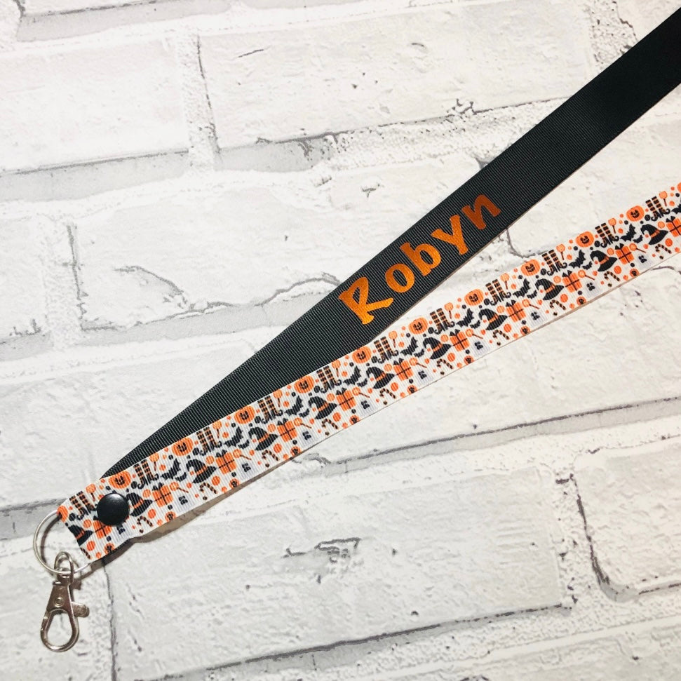 Halloween Mini Mix Print Personalised Lanyard