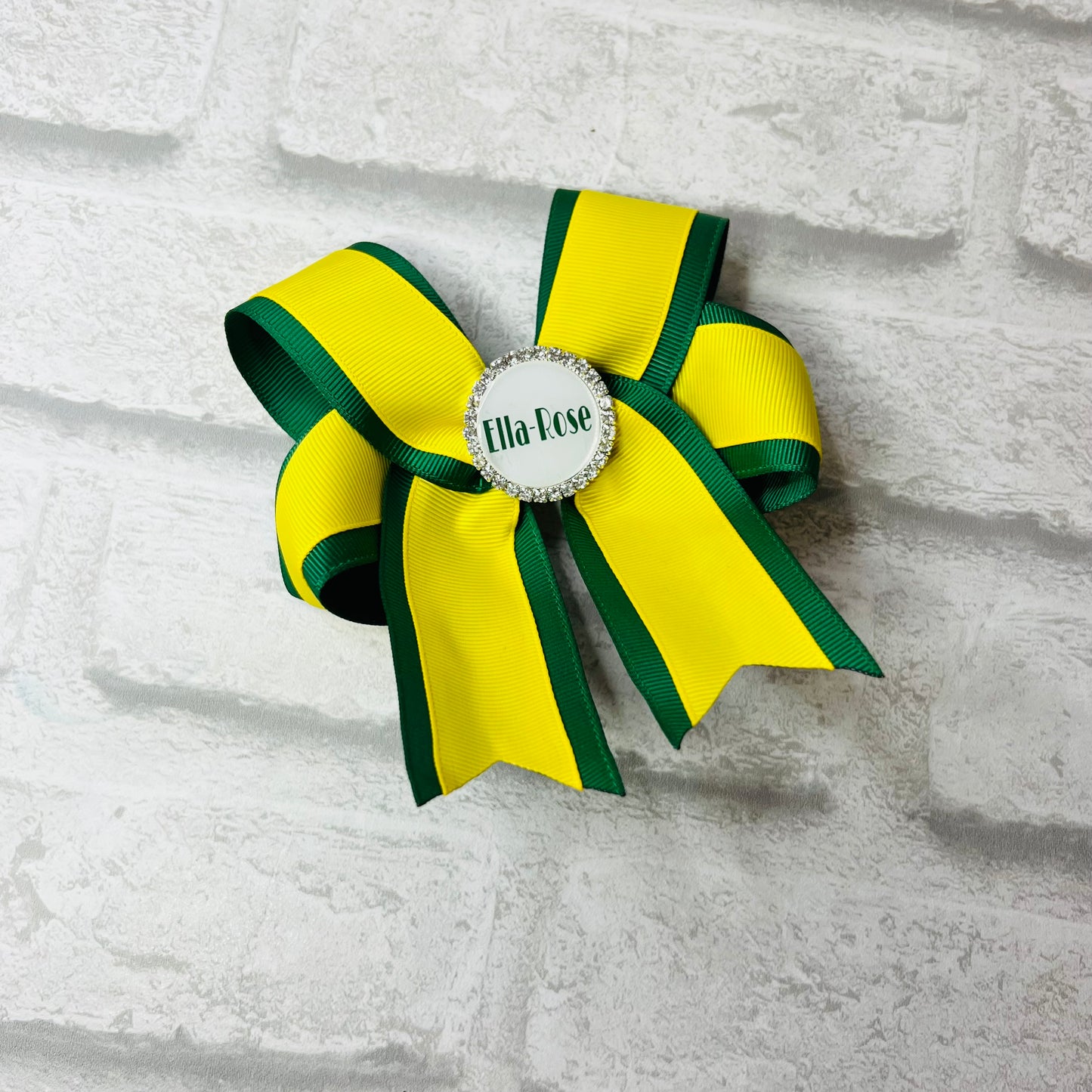 Handmade Large 4 Loops Tails Down School Bow - Personalised
