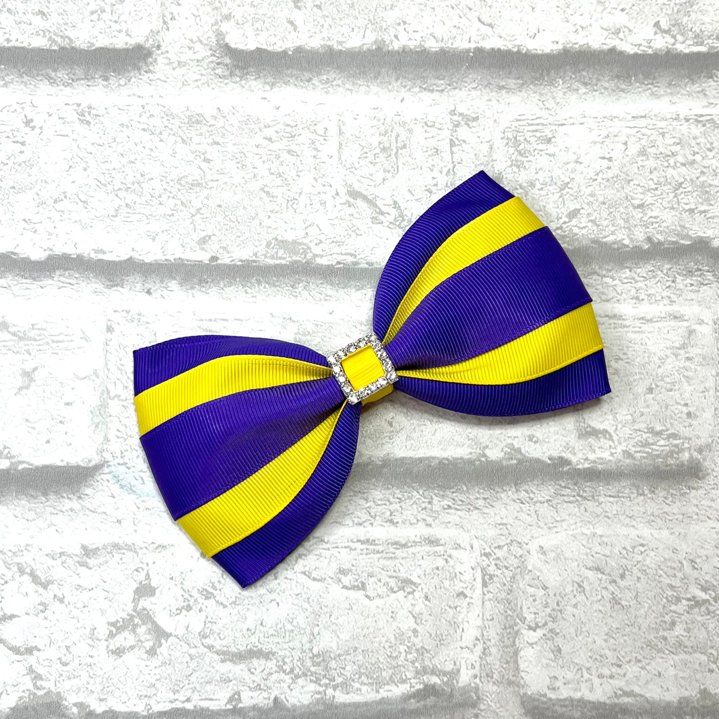 Handmade Large Stripe Tux School Bow