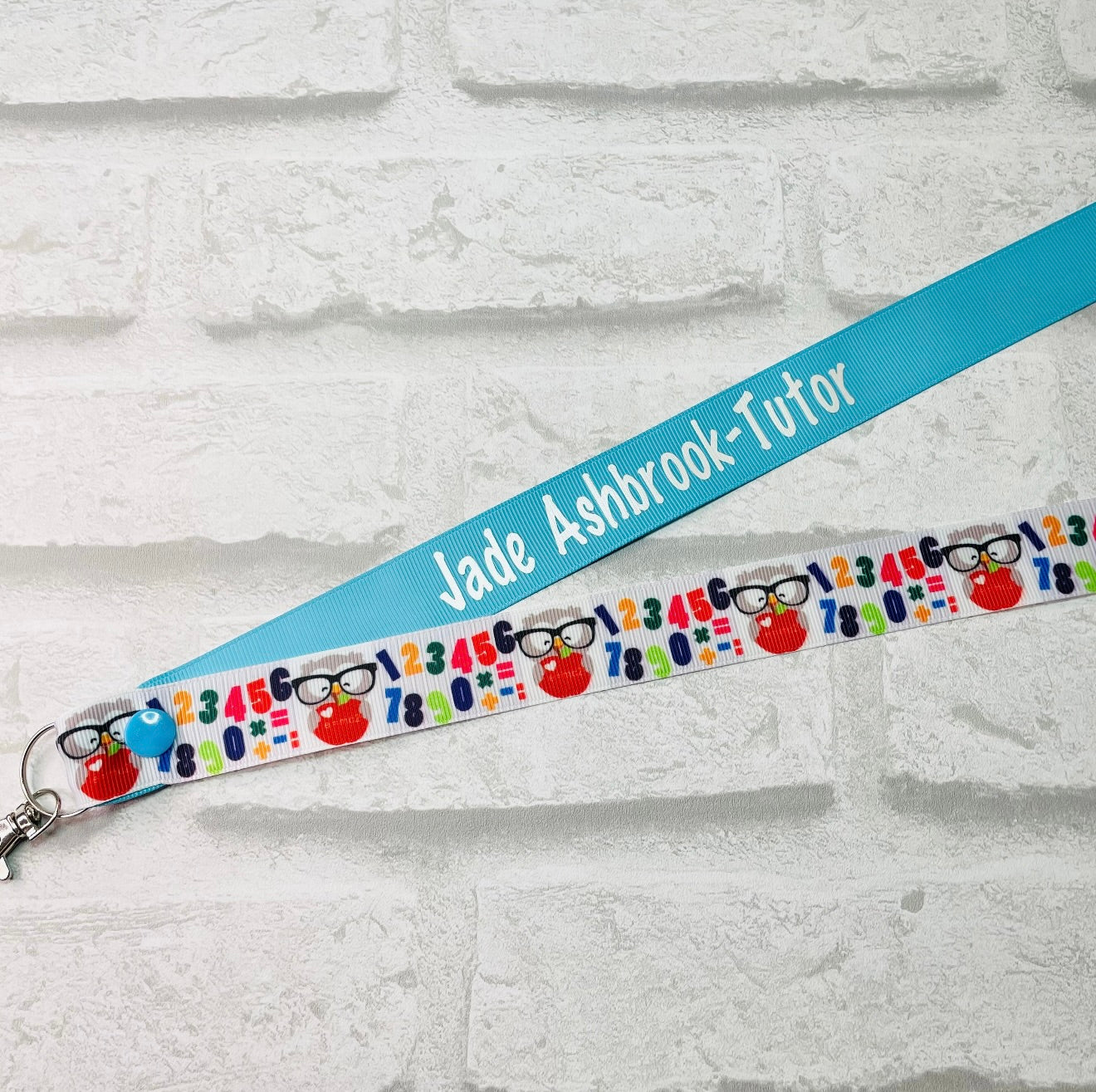 Teaching Owl Print Personalised Lanyard