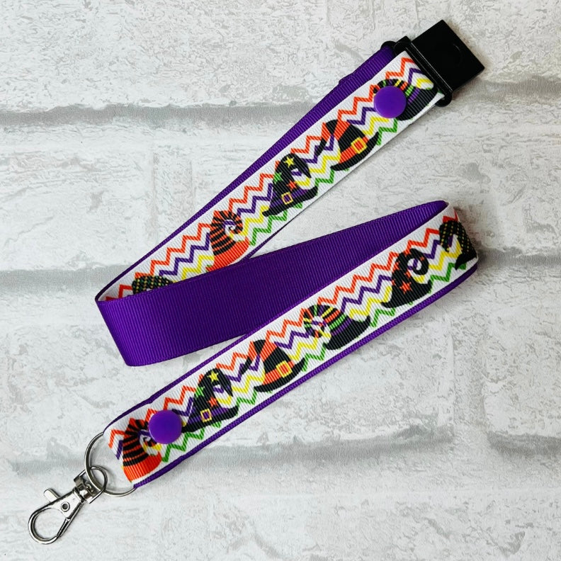 Halloween Witches Hat Print Personalised Lanyard