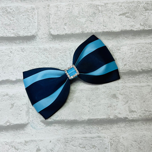 Handmade Large Stripe Tux School Bow