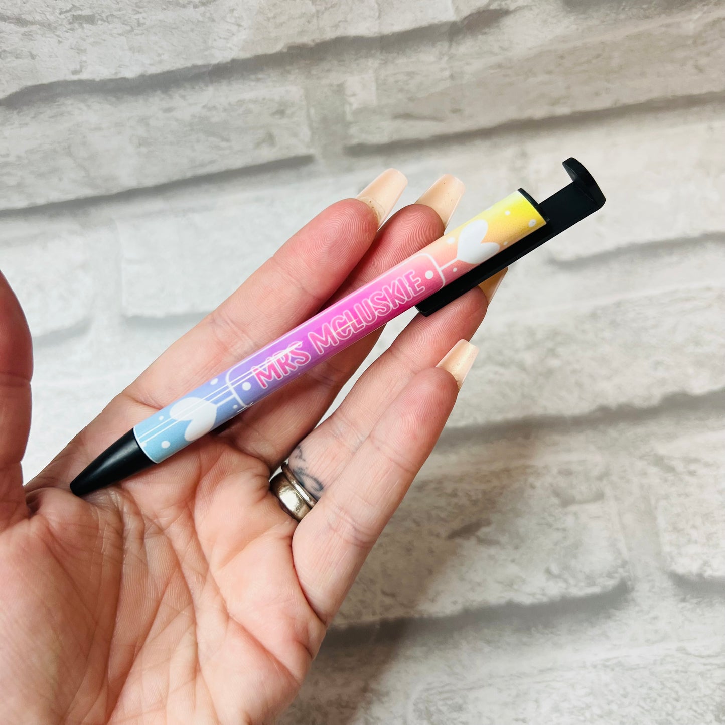 Personalised Pastel Rainbow Heart Pen