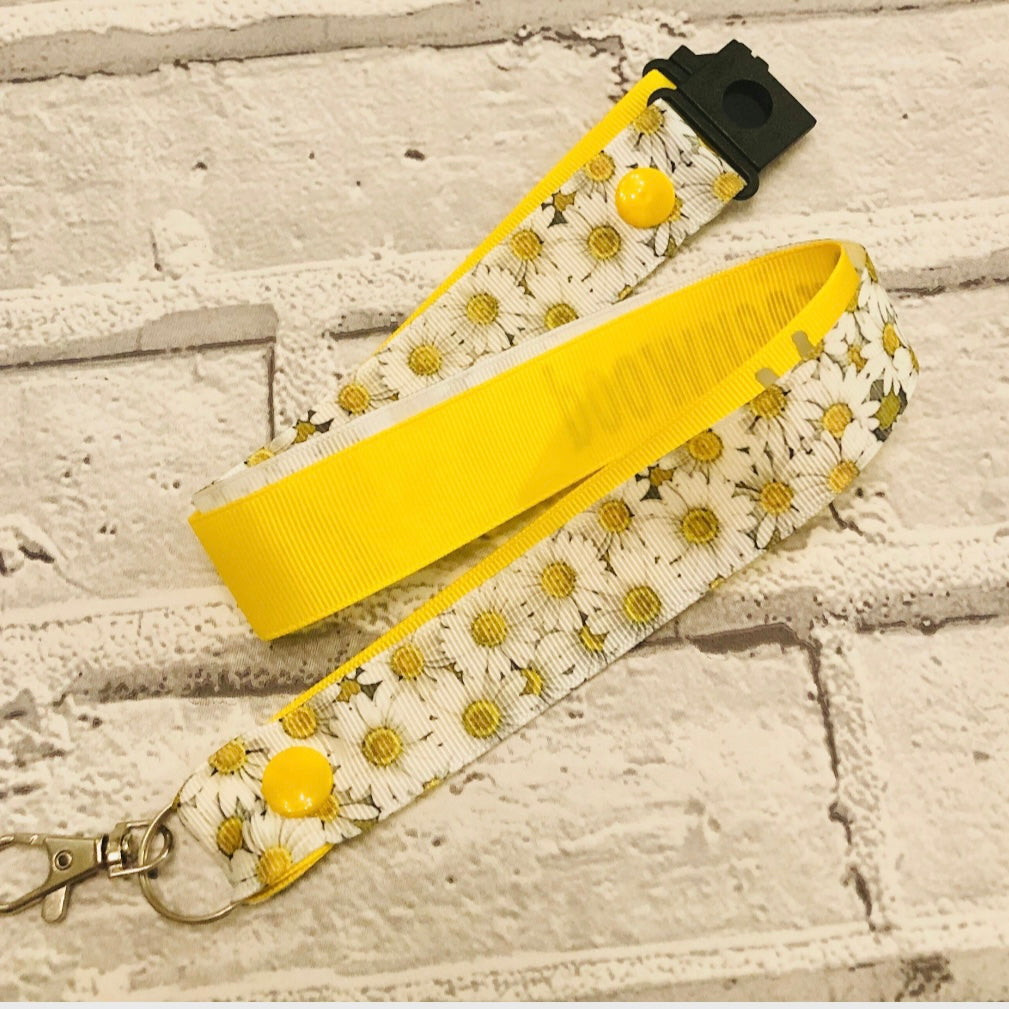 Daisy Floral Print Personalised Lanyard