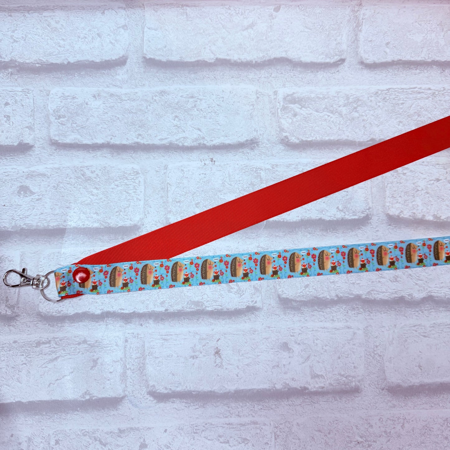 SALE Hedgehog Print Personalised Lanyard