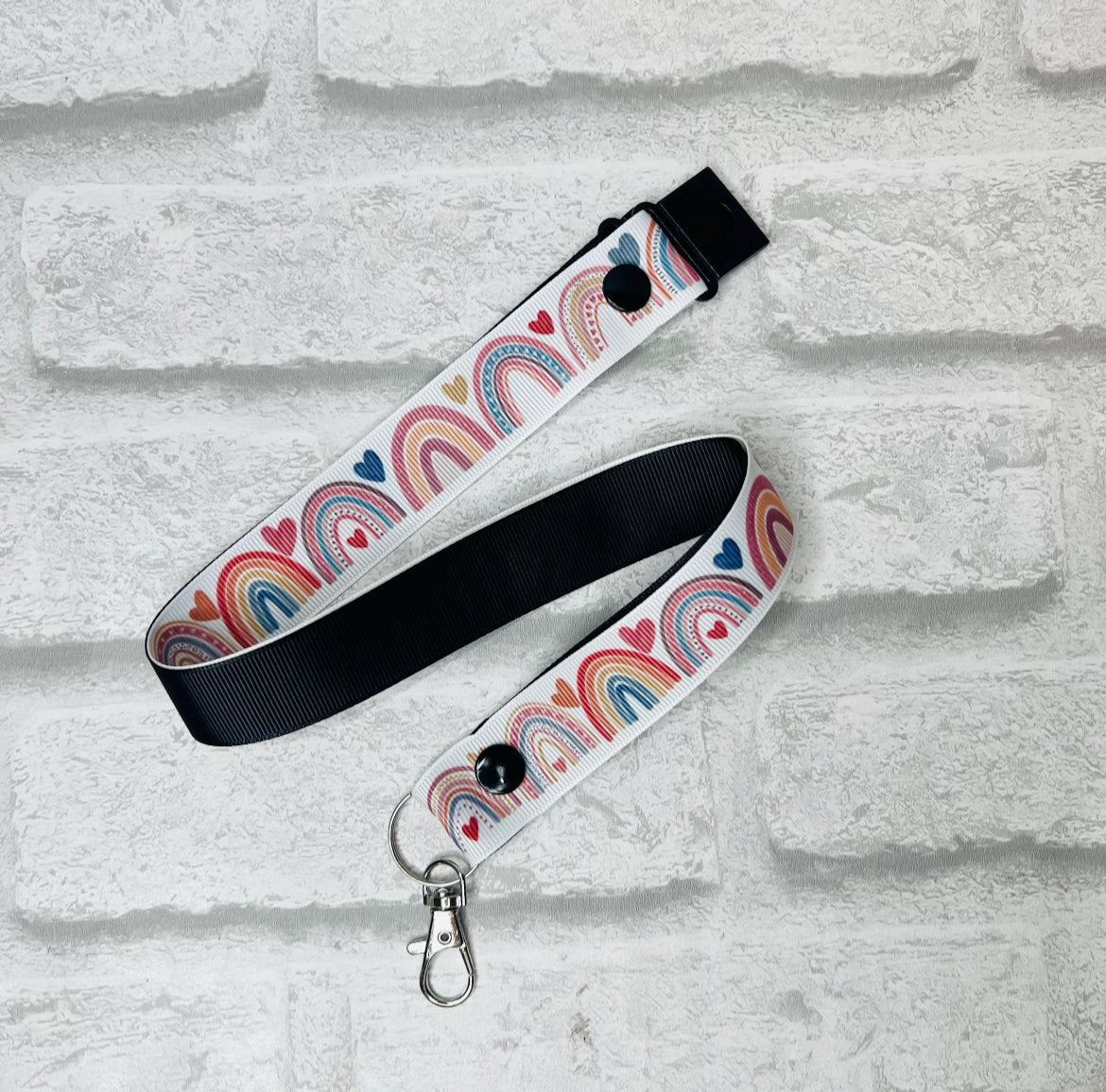 New Rainbow Print Personalised Lanyard